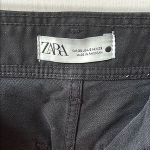 Zara Black Flare Jeans with Textured Fabric